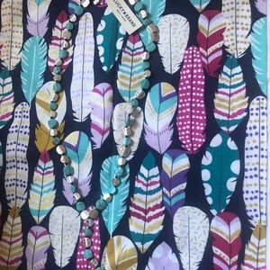 Lucky Brand Silver and Turquoise Lariat Necklace